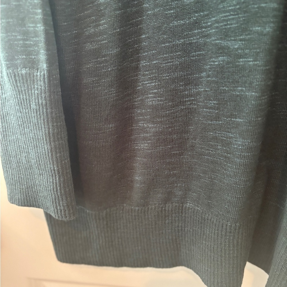 J.Jill Women Green Textured Knit Pockets Longline Sweater-Jacket Blazer Size M - Picture 8 of 10